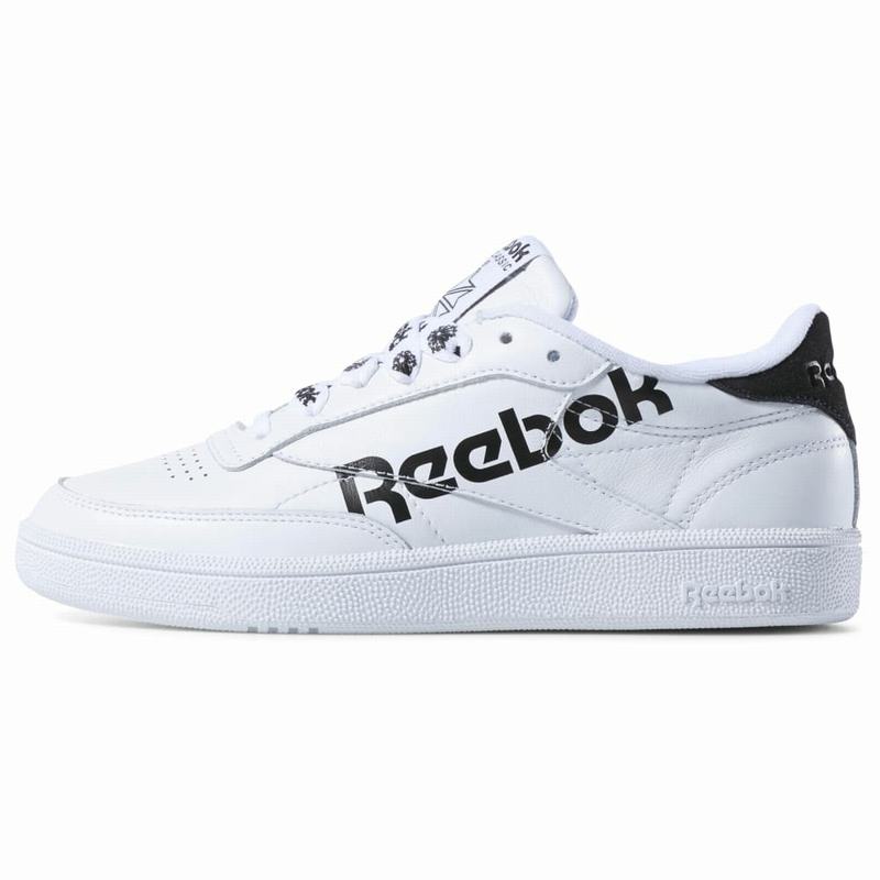 Tenisi Reebok Club C 85 Dama Albi/Negrii Romania AC6731PY